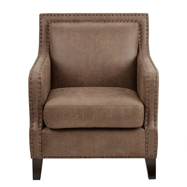 Faux Leather Modern Farmhouse Accent Chair Antique Farmhouse