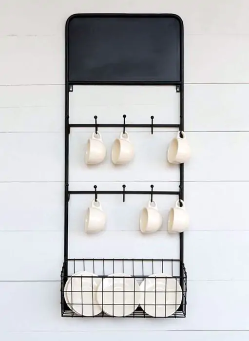 French Bottle Wall Mounted Drying Rack Antique Farmhouse