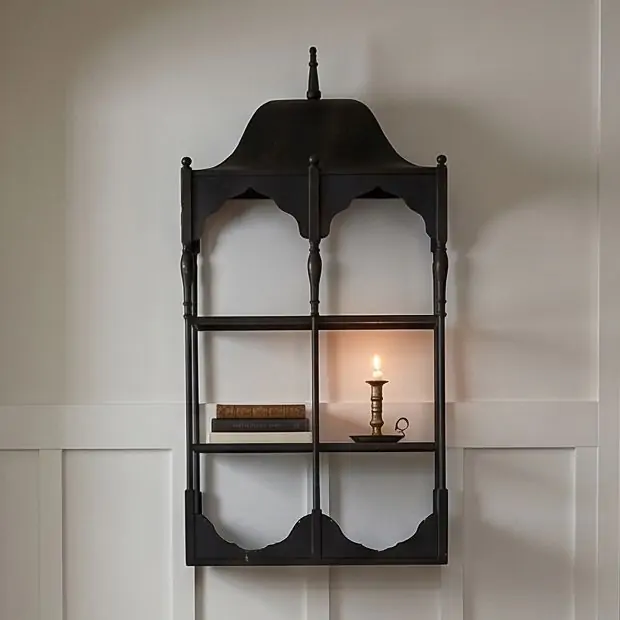 French Country Canopy Wall Shelf | Antique Farmhouse