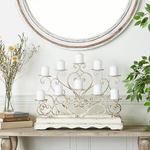 French Country Centerpiece Candelabra | Antique Farmhouse