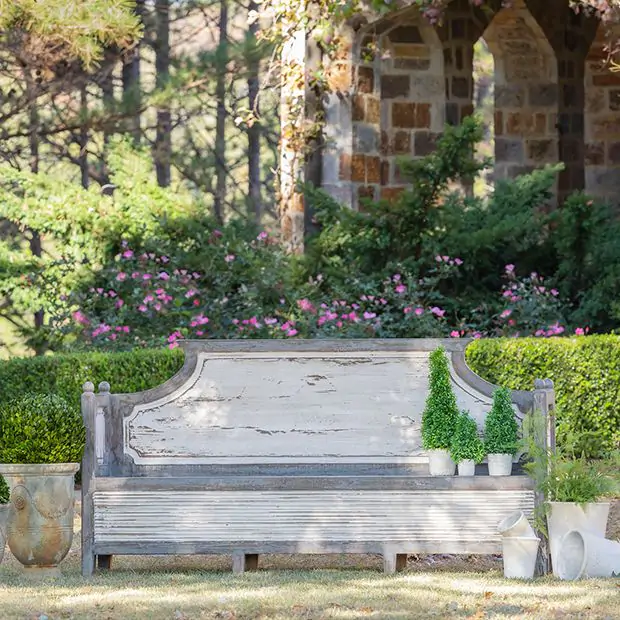 French country outdoor bench shop