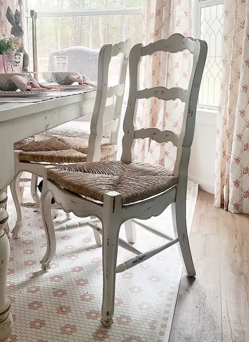 Shabby Chic White Provincial Dining Chairs French Country