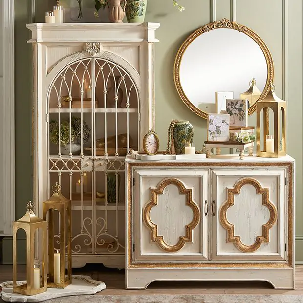 【カントリーアンティーク】Giorgio's County Creations French Country Gate Door Cabinet | Antique Farmhouse