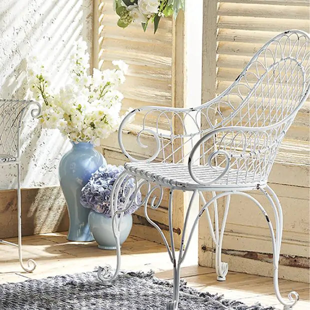 French Wire Garden Armchair | Antique Farmhouse