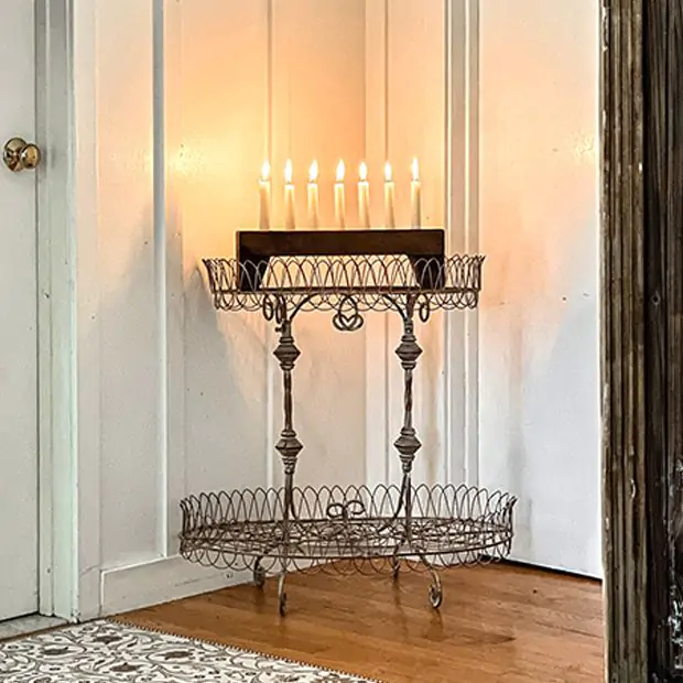 60s Vintage Carnation WireCrateワイヤークレート❺ French Wire Tiered Stand | Antique Farmhouse