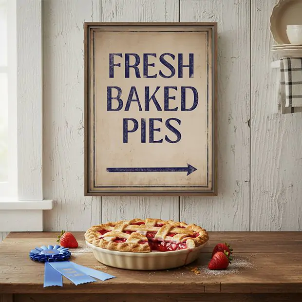 専用です　アンティーク　木製サインプレート　BAKED PIESアメリカ Fresh Baked Pies Framed Canvas Wall Art | Antique Farmhouse