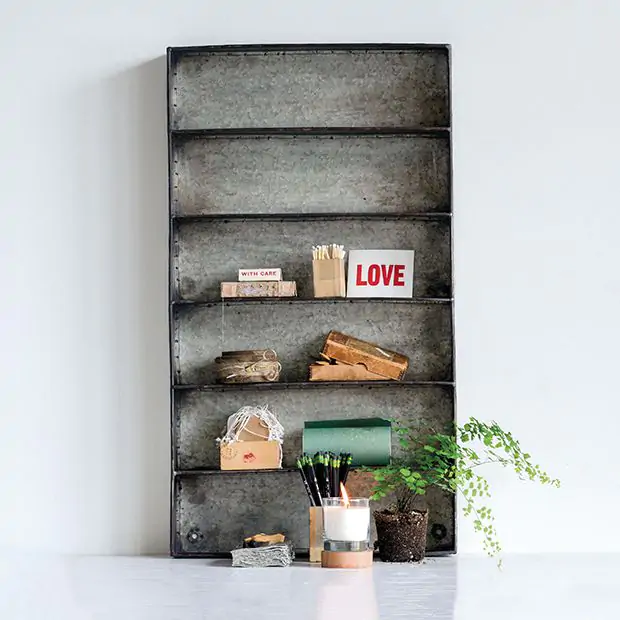 Galvanized Metal Bookshelf | Antique Farmhouse