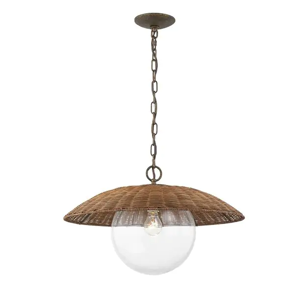 Rattan globe pendant light on sale