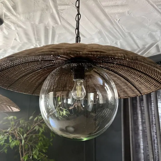 Rattan globe lampshade best sale