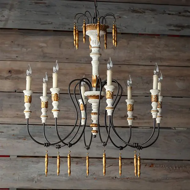 Grand Manor House Chandelier Antique Farmhouse
