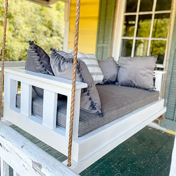 Hand Crafted Pine Porch Swing With Cushion SHIPS FREE Antique