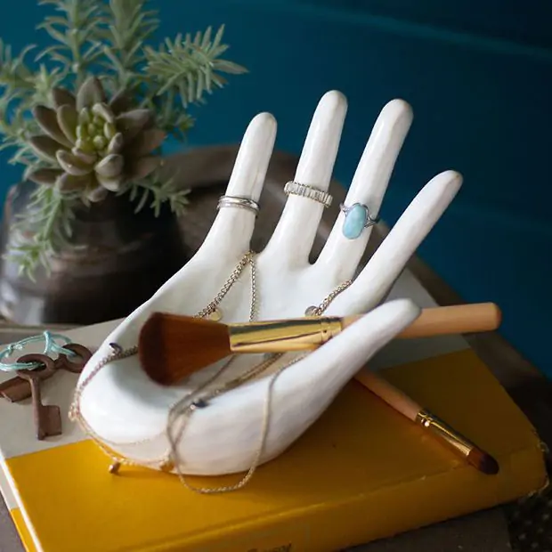Hand Shaped Ceramic Ring Holder Antique Farmhouse