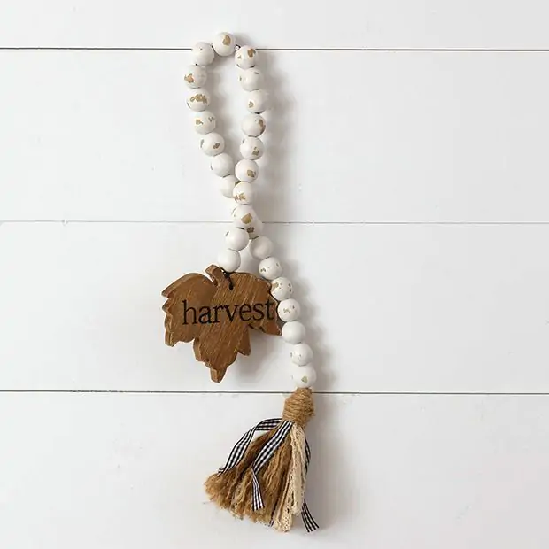Antique Farmhouse Harvest Leaf Beaded Garland