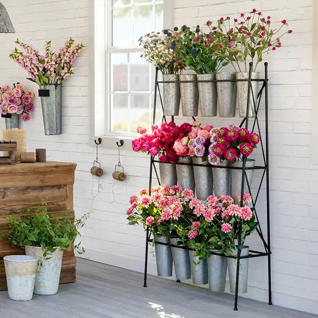 Huge Flower Display Stand Antique Farmhouse