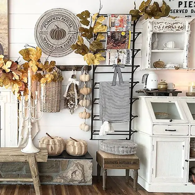 Huge Metal Wall Display Rack Antique Farmhouse