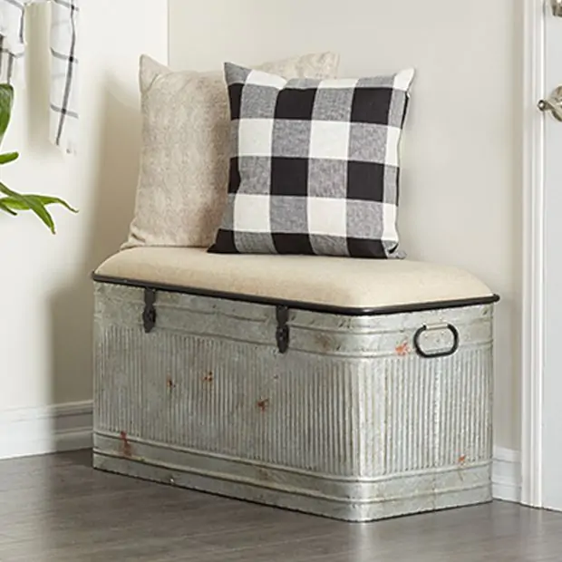 Iron Farmhouse Storage Trunk Antique Farmhouse