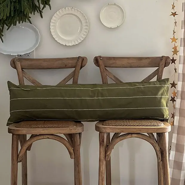 Kantha Striped Lumbar Pillow | Antique Farmhouse