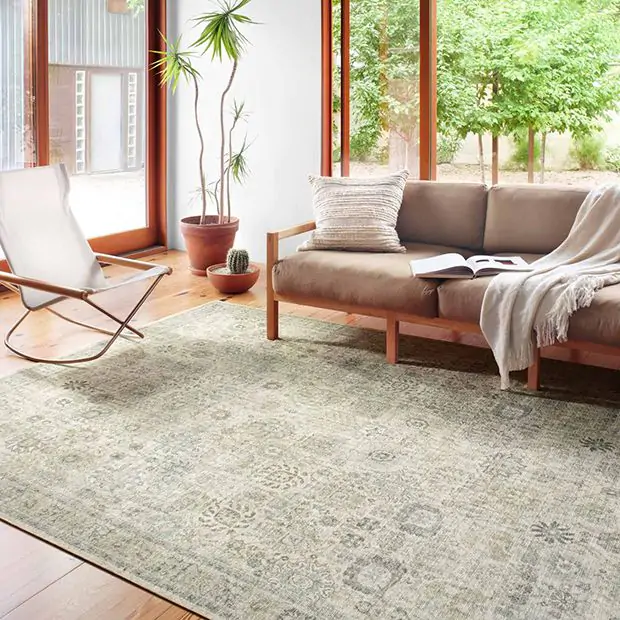 Loloi II Skye Collection Natural Sage Farmhouse Rug | Antique