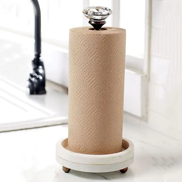 Door knob paper towel holder outlet