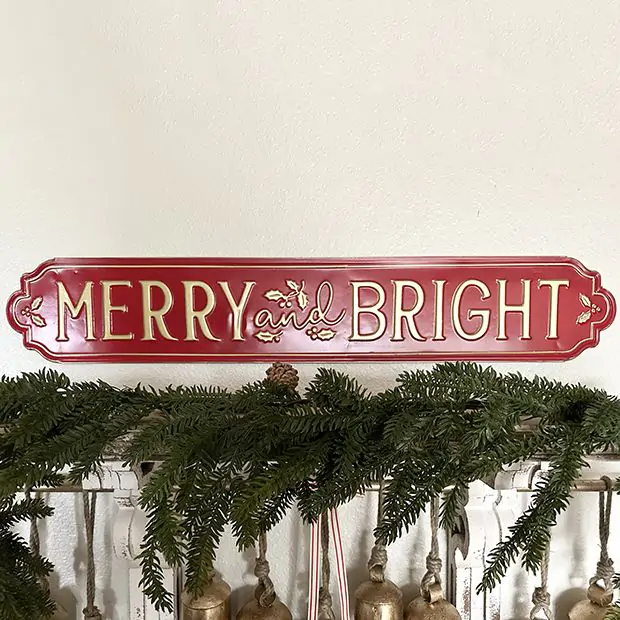 Merry And Bright Metal Wall Plaque | Antique Farmhouse