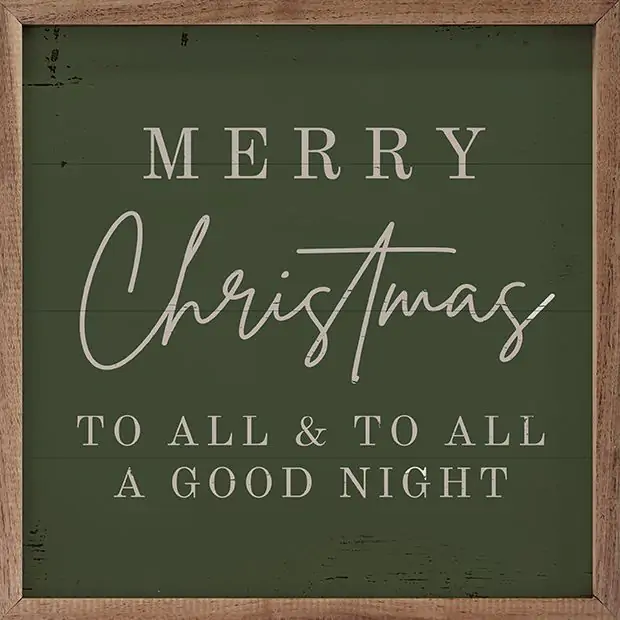 Merry Christmas To All Green Wall Sign | Antique Farmhouse