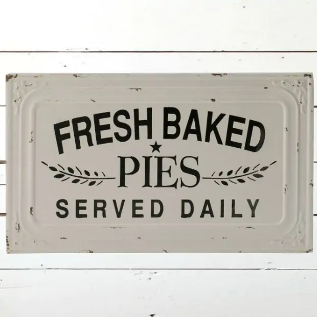 Metal Fresh Baked PIES Sign | Antique Farmhouse