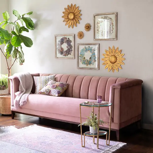 Modern Rose Farmhouse Sofa Antique Farmhouse