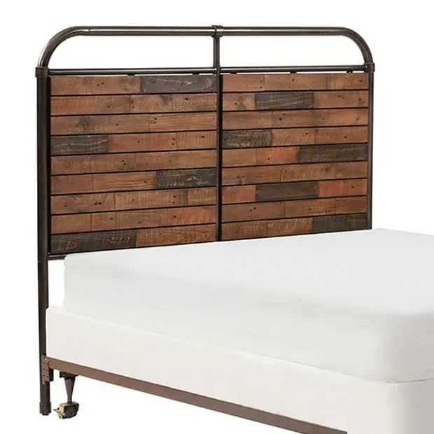 INK IVY Renu Queen Light Brown Multi Gun Metal Headboard