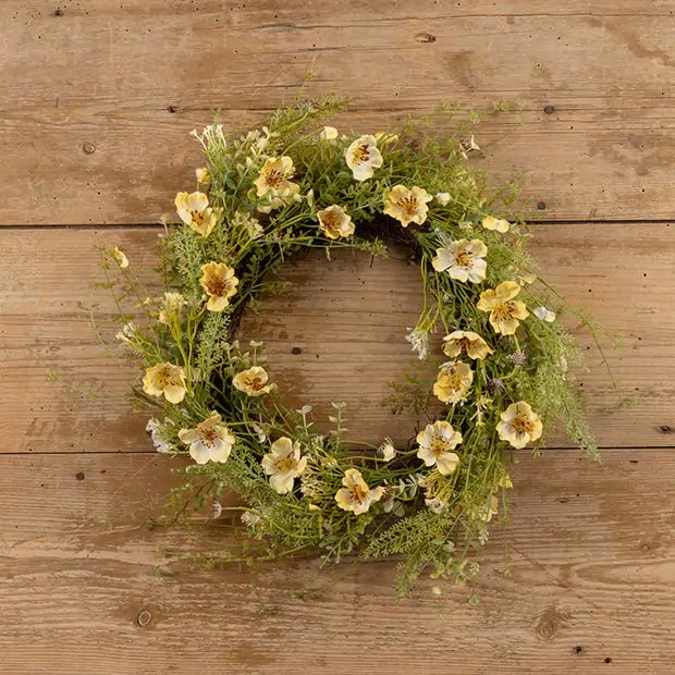Natural Accents Yellow Wildflower Wreath | Antique Farmhouse