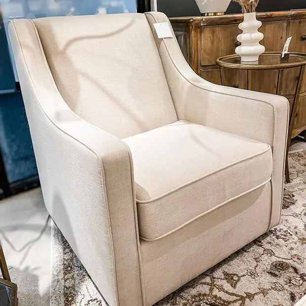Natural Farmhouse Swivel Chair and Ottoman Antique Farmhouse