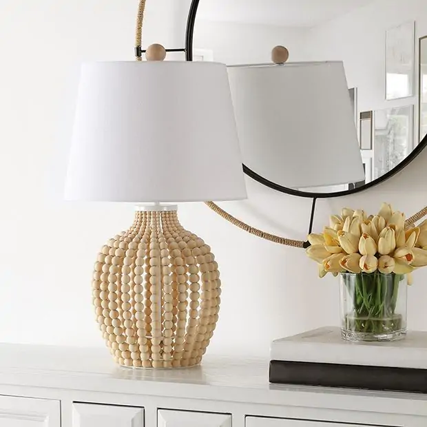 White beaded table lamp hot sale