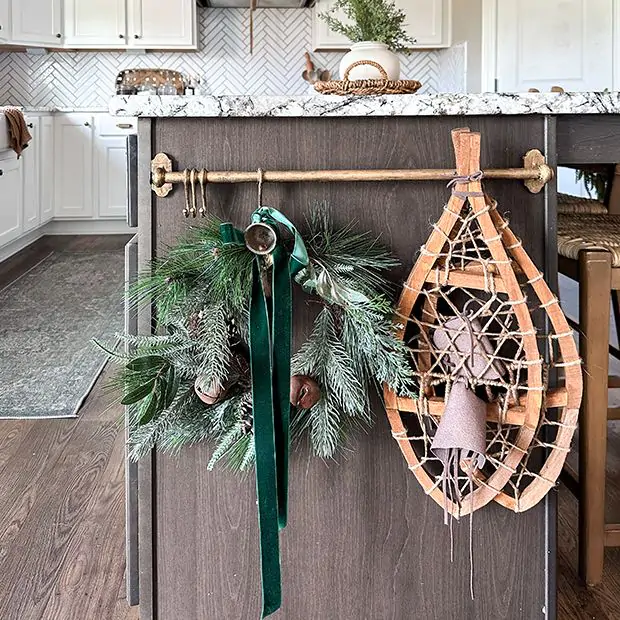 Natural Wooden Snow Shoe Pair Wall Decor Antique Farmhouse