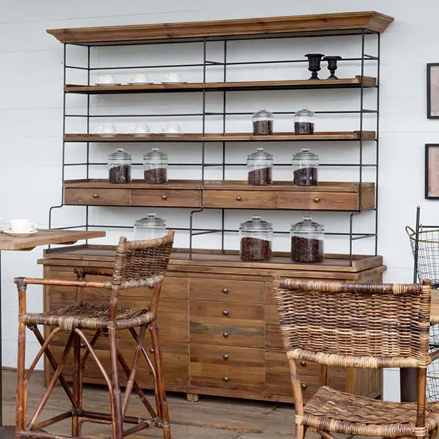 Old Pine Farmhouse DOUBLE Bakers Rack | Antique Farmhouse