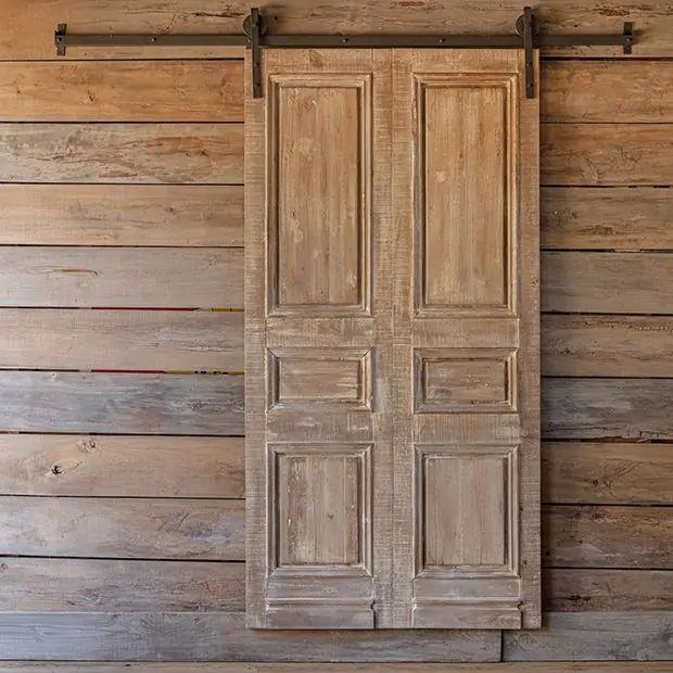 Old Pine Sliding Door Panel Antique Farmhouse