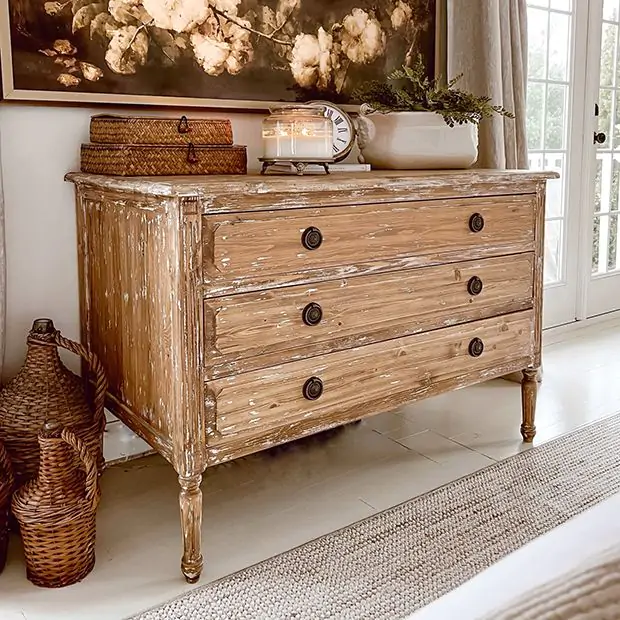 Old World Charm 3 Drawer Chest Antique Farmhouse