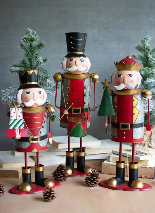 Old World Painted Metal Nutcracker Set of 3 | Antique Farmhouse