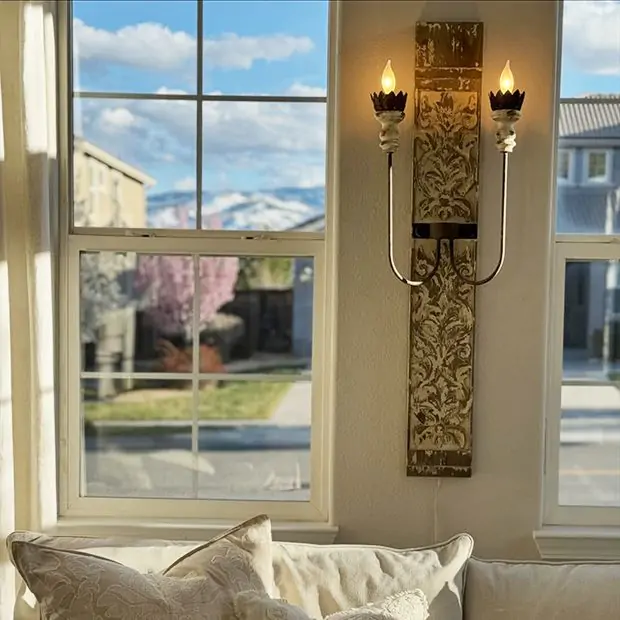 Ornate 2 Bulb Sconce Antique Farmhouse