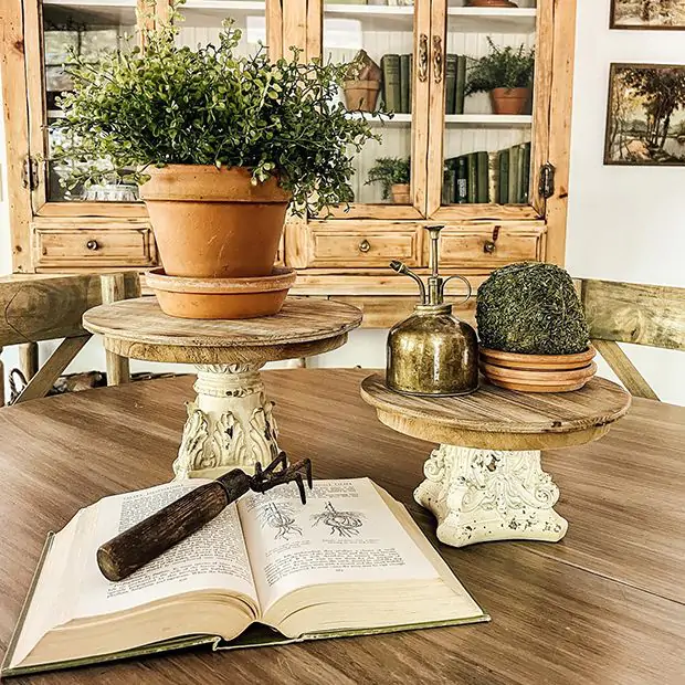 Ornate Plate Pedestal Riser | Antique Farmhouse