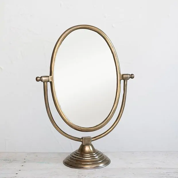 Oval vanity mirror on stand cheap