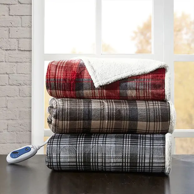 Plaid heated throw 2025