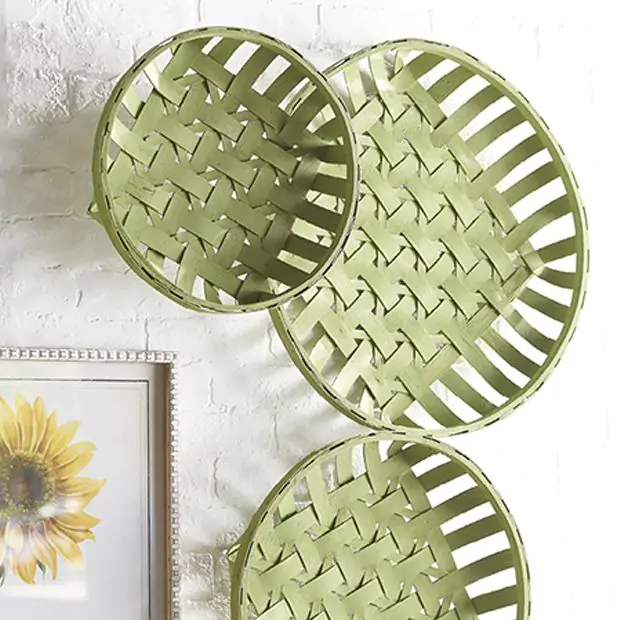 tobacco basket pattern Pastel Round Tobacco Basket Set of 3