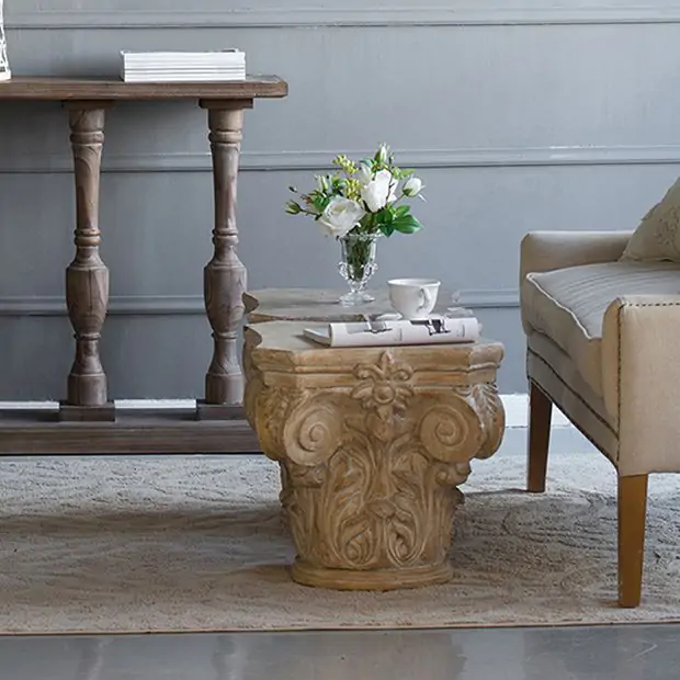 Pedestal Column Cap 18 Inch | Antique Farmhouse
