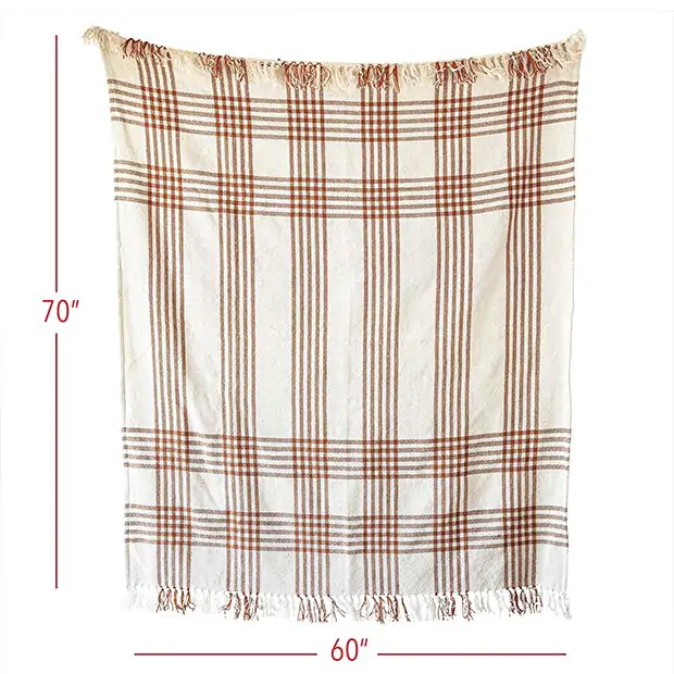 Plaid outdoor blanket top