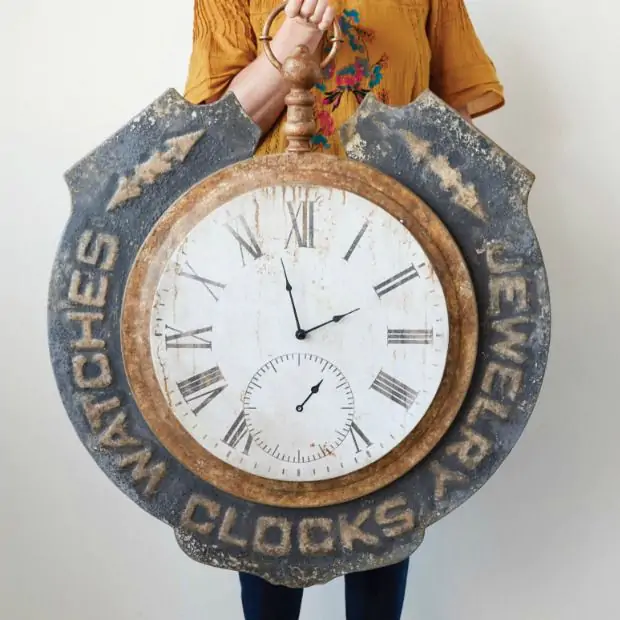 Pocket Watch Store Wall Clock Antique Farmhouse