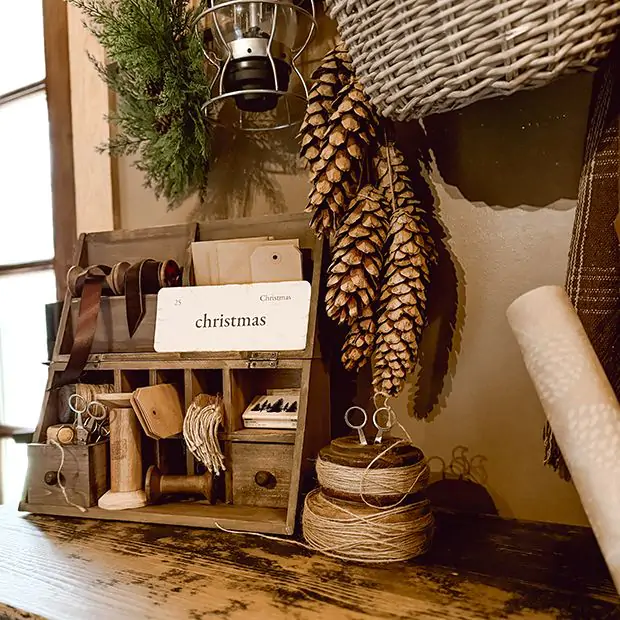 Primitive Farmhouse Folding Desk Caddy | Antique Farmhouse