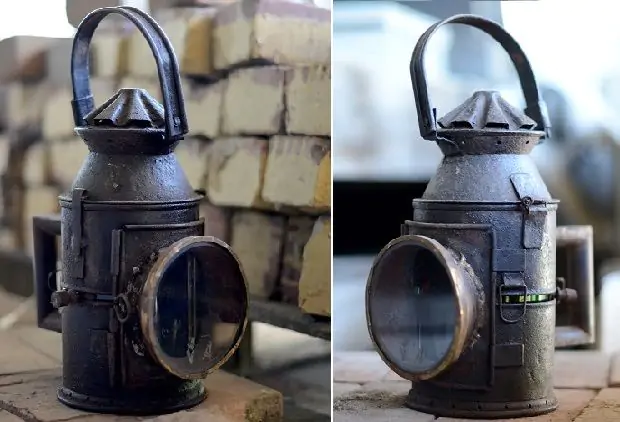 Antique train lamp on sale