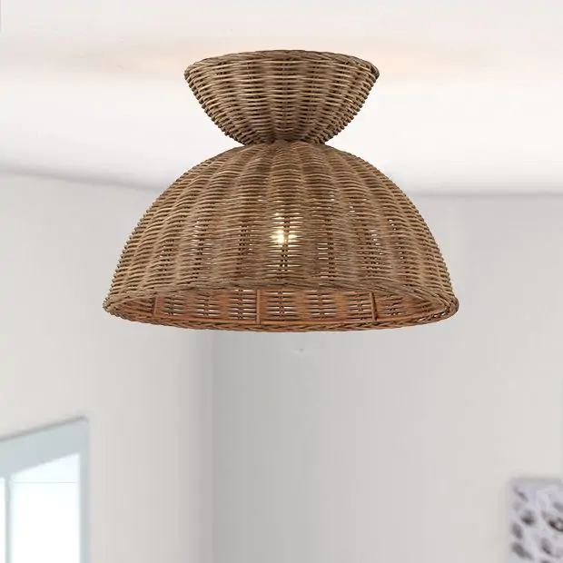 Wicker flush mount hot sale