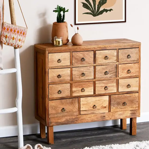 Reclaimed Wood 15 Drawer Medicine Cabinet | Antique Farmhouse