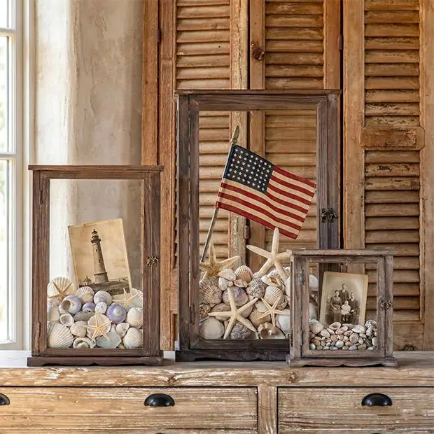 Reclaimed Wood Display Box Set of 3 | Antique Farmhouse
