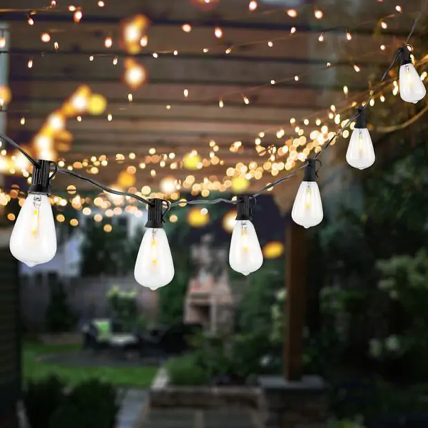 Retro Inspired Outdoor LED String Lights Antique Farmhouse